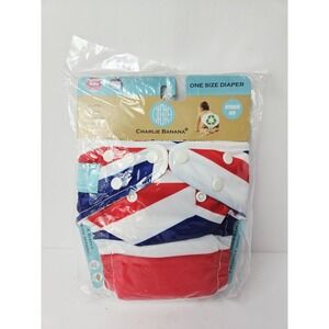Charlie Banana reusable diaper cloth red white blue‎ NEW baby toddler